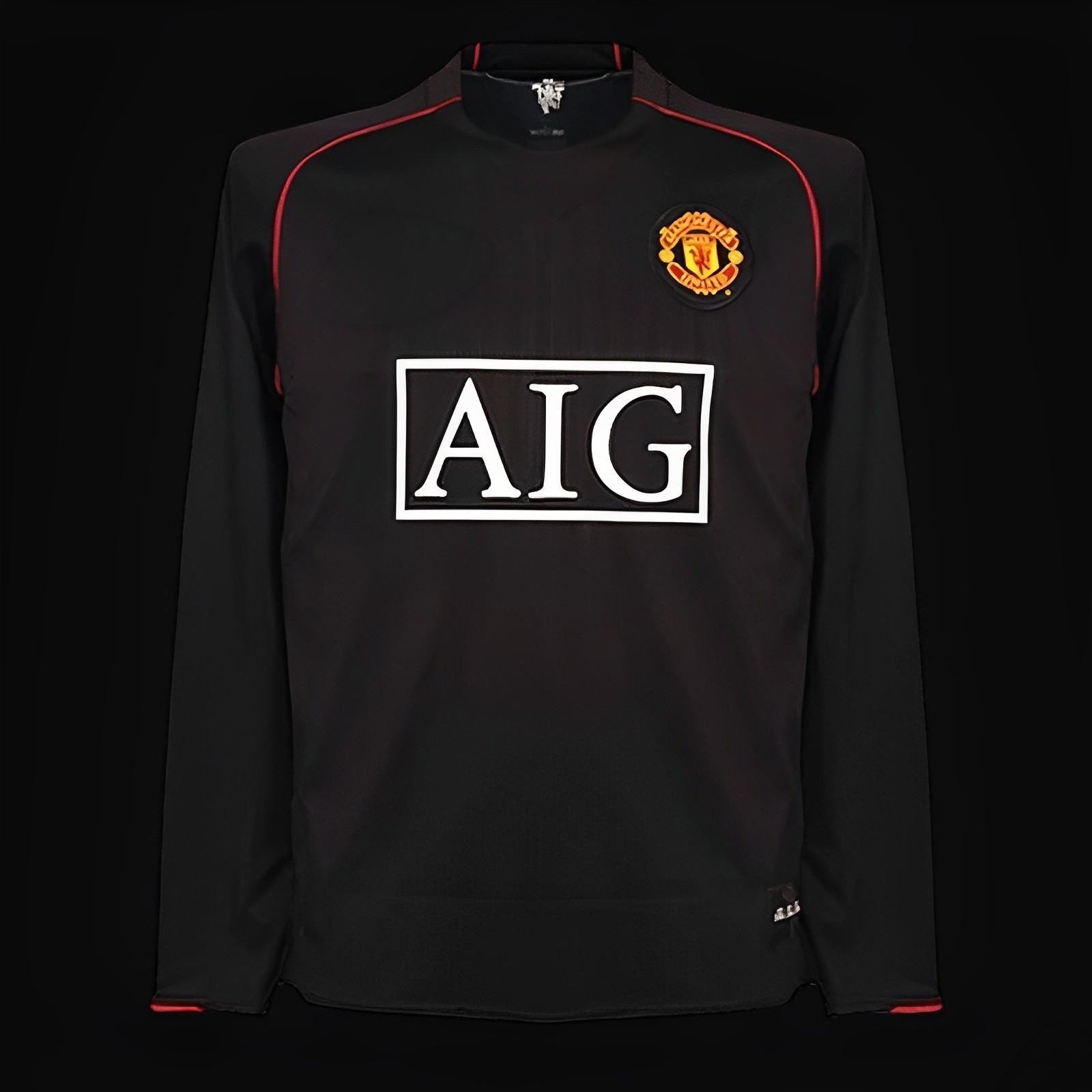 Camiseta retro de manga larga del Manchester United, temporada 2007-2008.
